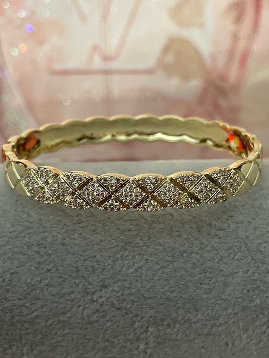 Jewelry - Gold-Tone Pave Crisscross Bangle Bracelet - Women Jewelry